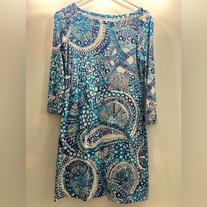 Lily Pulitzer Light and Dark Blue Beautiful Print Dress XS